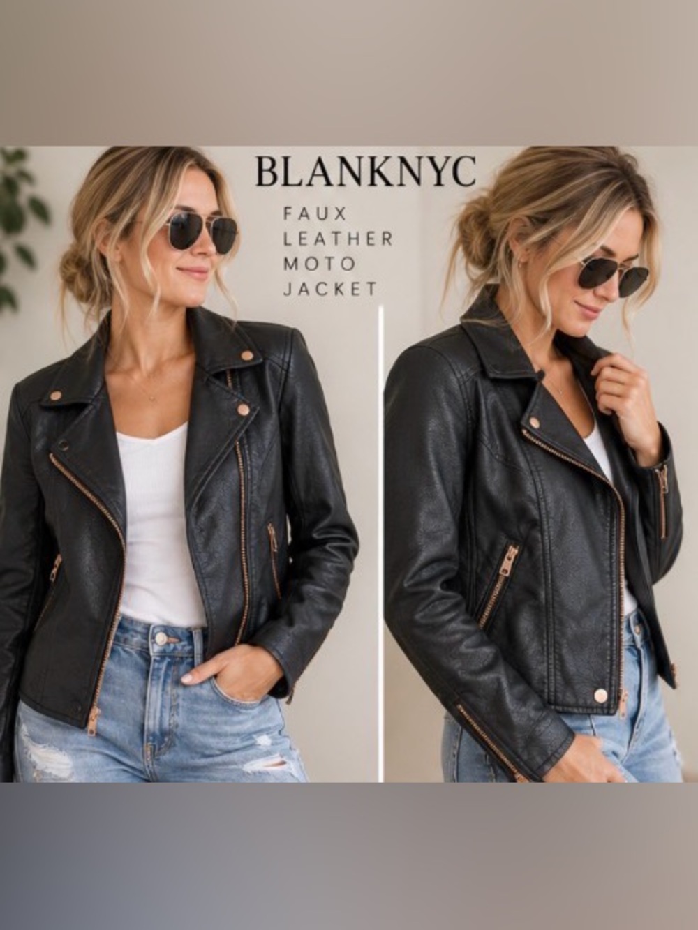 Blank NYC Faux leather jacket NWT LArge